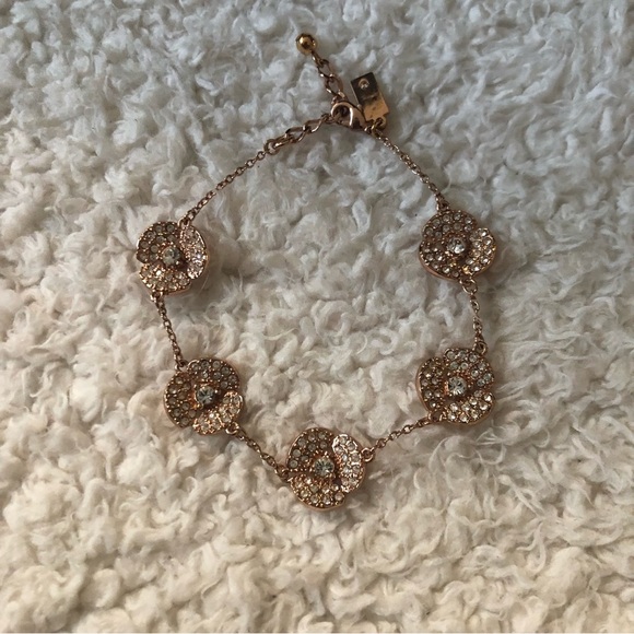 Kate Spade Disco Pancy Bracelet Intricate Pave Crystal Blossoms - Picture 5 of 9